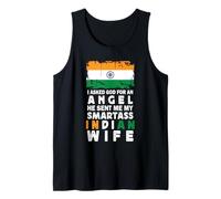 Funny Smartass Indian Wife India Flag Spouses Camiseta sin Mangas