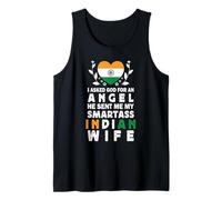 Funny Smartass Indian Wife India Flag Spouses Camiseta sin Mangas
