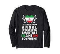 Funny Smartass Iranian Boyfriend Iran Flag Manga Larga