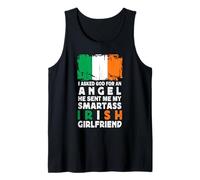 Funny Smartass Irish Girlfriend Ireland Flag Camiseta sin Mangas