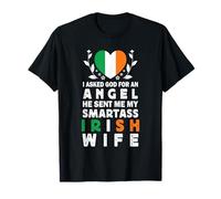 Funny Smartass Irish Wife Ireland Flag Spouses Camiseta