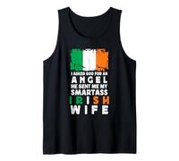 Funny Smartass Irish Wife Ireland Flag Spouses Camiseta sin Mangas