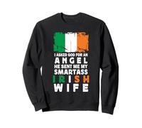 Funny Smartass Irish Wife Ireland Flag Spouses Sudadera