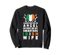 Funny Smartass Irish Wife Ireland Flag Spouses Sudadera