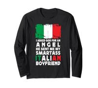 Funny Smartass Italian Boyfriend Italy Flag Manga Larga