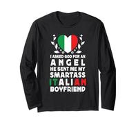 Funny Smartass Italian Boyfriend Italy Flag Manga Larga