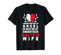 Funny Smartass Maltese Wife Malta Flag Spouses Camiseta