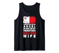 Funny Smartass Maltese Wife Malta Flag Spouses Camiseta sin Mangas