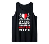 Funny Smartass Maltese Wife Malta Flag Spouses Camiseta sin Mangas