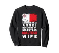 Funny Smartass Maltese Wife Malta Flag Spouses Sudadera