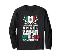 Funny Smartass Mexican Boyfriend Mexico Flag Manga Larga