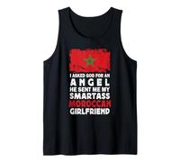 Funny Smartass Moroccan Girlfriend Morocco Flag Camiseta sin Mangas