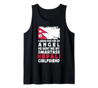 Funny Smartass Nepali Girlfriend Nepal Flag Camiseta sin Mangas