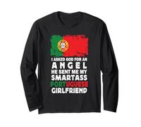 Funny Smartass Portuguese Girlfriend Portugal Flag Manga Larga