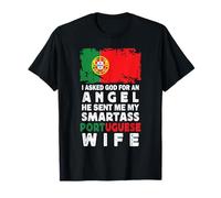 Funny Smartass Portuguese Wife Portugal Flag Spouses Camiseta