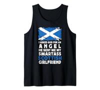 Funny Smartass Scottish Girlfriend Scotland Flag Camiseta sin Mangas