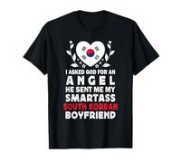 Funny Smartass South Korean Boyfriend South Korea Flag Camiseta