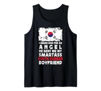 Funny Smartass South Korean Boyfriend South Korea Flag Camiseta sin Mangas