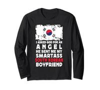 Funny Smartass South Korean Boyfriend South Korea Flag Manga Larga