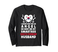 Funny Smartass South Korean Husband South Korea Flag Spouses Manga Larga