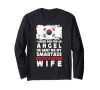 Funny Smartass South Korean Wife South Korea Flag Spouses Manga Larga