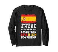 Funny Smartass Spanish Boyfriend Spain Flag Manga Larga