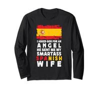 Funny Smartass Spanish Wife Spain Flag Spouses Manga Larga