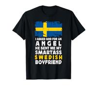 Funny Smartass Swedish Boyfriend Sweden Flag Camiseta