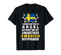Funny Smartass Swedish Boyfriend Sweden Flag Camiseta
