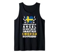 Funny Smartass Swedish Boyfriend Sweden Flag Camiseta sin Mangas