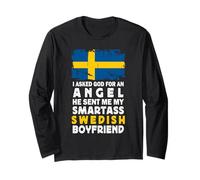 Funny Smartass Swedish Boyfriend Sweden Flag Manga Larga