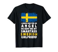 Funny Smartass Swedish Girlfriend Sweden Flag Camiseta