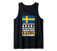 Funny Smartass Swedish Girlfriend Sweden Flag Camiseta sin Mangas