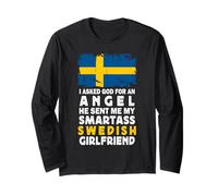 Funny Smartass Swedish Girlfriend Sweden Flag Manga Larga