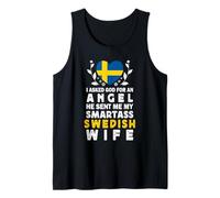 Funny Smartass Swedish Wife Sweden Flag Spouses Camiseta sin Mangas