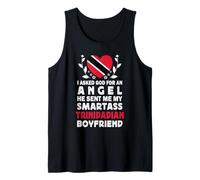 Funny Smartass Trinidadian Boyfriend Trinidad Flag Camiseta sin Mangas