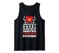 Funny Smartass Vietnamese Boyfriend Vietnam Flag Camiseta sin Mangas