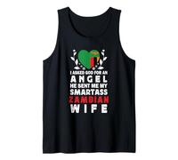 Funny Smartass Zambian Wife Zambia Flag Spouses Camiseta sin Mangas