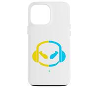 Funny SmilingFace Cute - Auriculares de Diadema Color Amarillo Pastel y Azul Carcasa para iPhone 13 Pro MAX