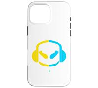 Funny SmilingFace Cute - Auriculares de Diadema Color Amarillo Pastel y Azul Carcasa para iPhone 16 Pro MAX