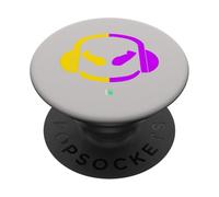Funny SmilingFace DJ Malva - Lindo-Dos Colores Amarillo/Morado PopSockets PopGrip Adhesivo