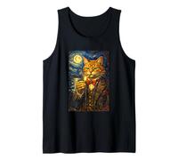 Funny Smoking Cat Meme Cigarette Artwork Vintage Cat in Suit Camiseta sin Mangas