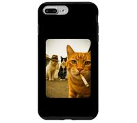 Funny Smoking Cat Meme Cigarette Cat Hilarious Cats Gang Carcasa para iPhone 7 Plus/8 Plus