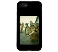 Funny Smoking Cat Meme Cigarette Cat Hilarious Cats Gang Carcasa para iPhone SE (2020) / 7/8