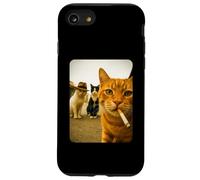 Funny Smoking Cat Meme Cigarette Cat Hilarious Cats Gang Carcasa para iPhone SE (2020) / 7/8