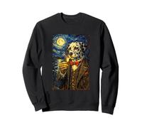 Funny Smoking Dalmatian Artwork Vintage Dog Meme in Suit Sudadera