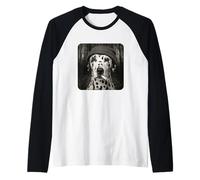 Funny Smoking Dalmatian Dog Meme Cigarette Grunge Beanie Camiseta Manga Raglan