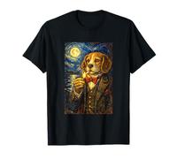 Funny Smoking Elegant Beagle Artwork Vintage Dog in Suit Camiseta