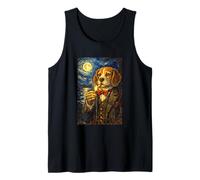 Funny Smoking Elegant Beagle Artwork Vintage Dog in Suit Camiseta sin Mangas