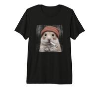 Funny Smoking Hamster Meme Cigarette Grunge Beanie Camiseta Premium